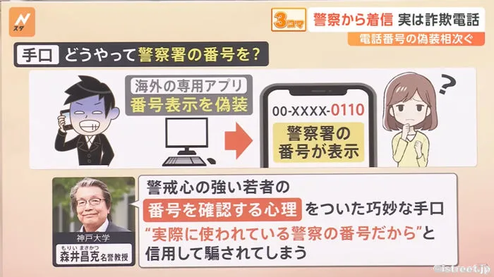かかってきた電話番号が実は偽装されているケース