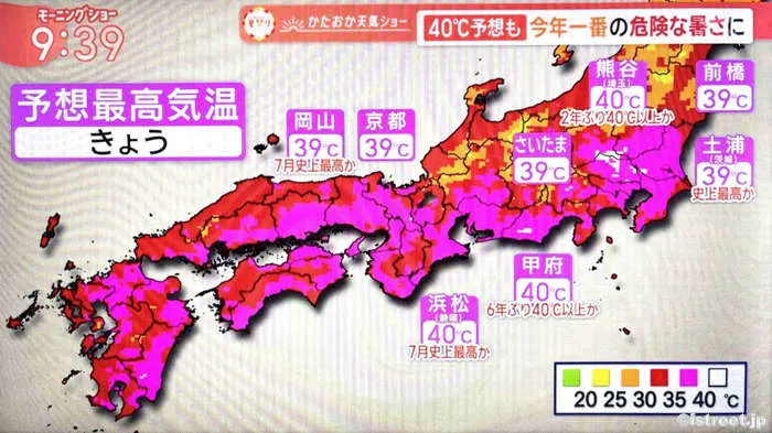 いよいよ最高気温40℃の項目が追加されるようになりました