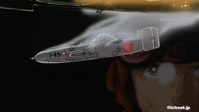 輸送機から切り離される瞬間の桜花